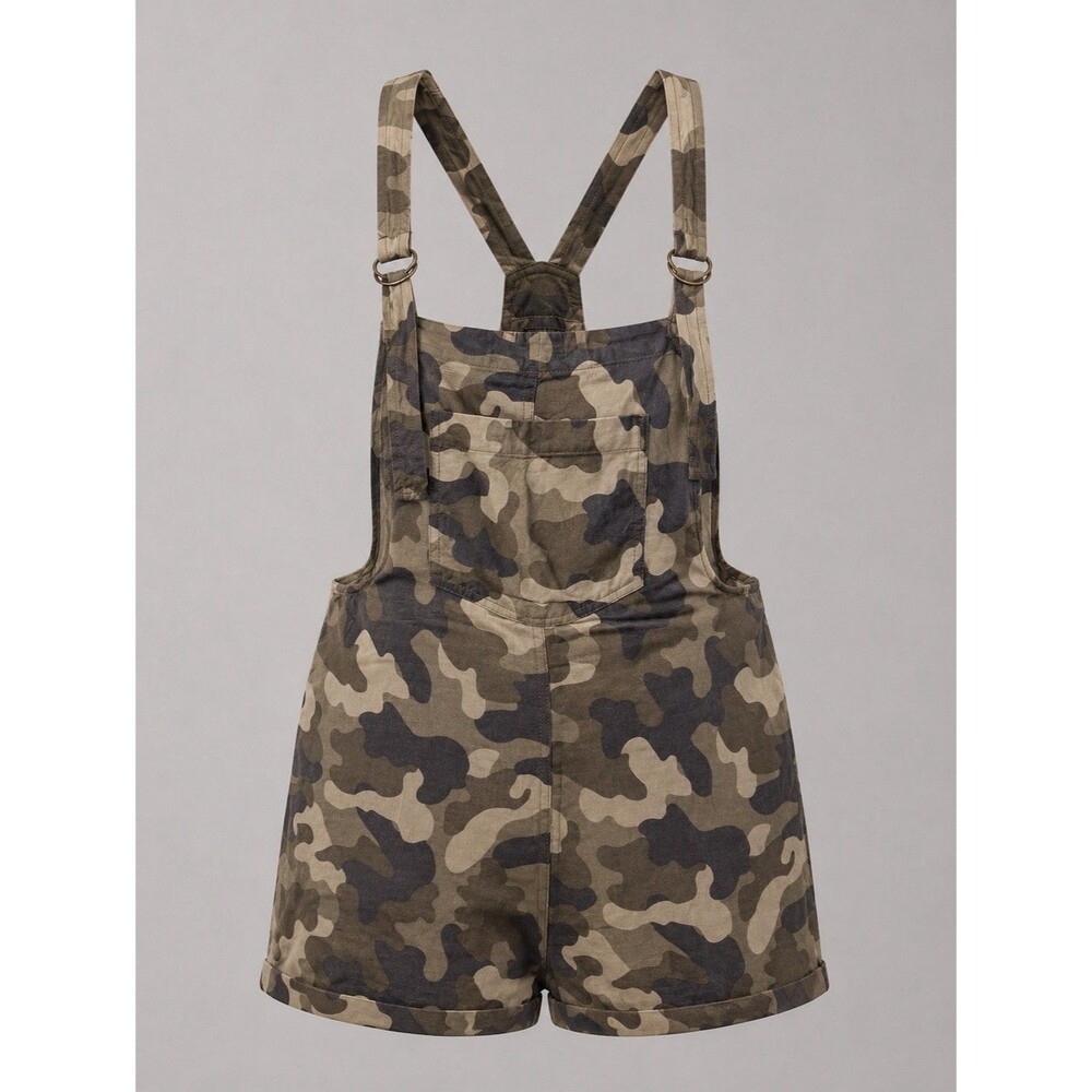 Vanilla Star Camo Skirtall Juniors Medium Jumper Overalls Cuff Hem